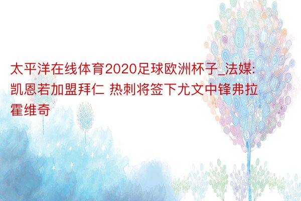 太平洋在线体育2020足球欧洲杯子_法媒: 凯恩若加盟拜仁 热刺将签下尤文中锋弗拉霍维奇