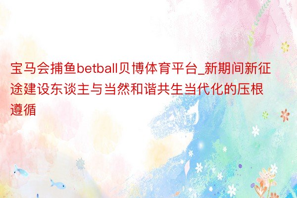 宝马会捕鱼betball贝博体育平台_新期间新征途建设东谈主与当然和谐共生当代化的压根遵循